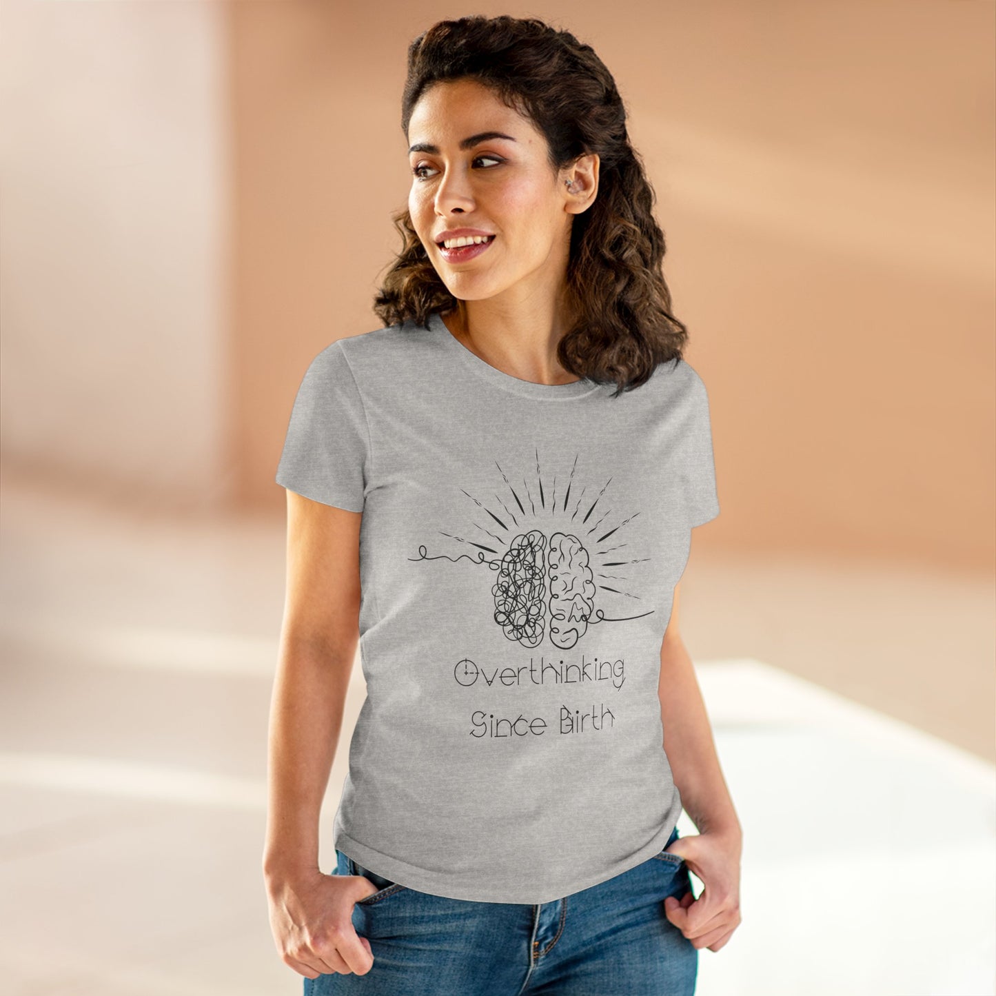 Overthinking Since Birth Tee - Women's Cotton T-Shirt, Gift for Overthinkers, Mental Health Awareness Shirt, Casual Everyday Wear, [...]