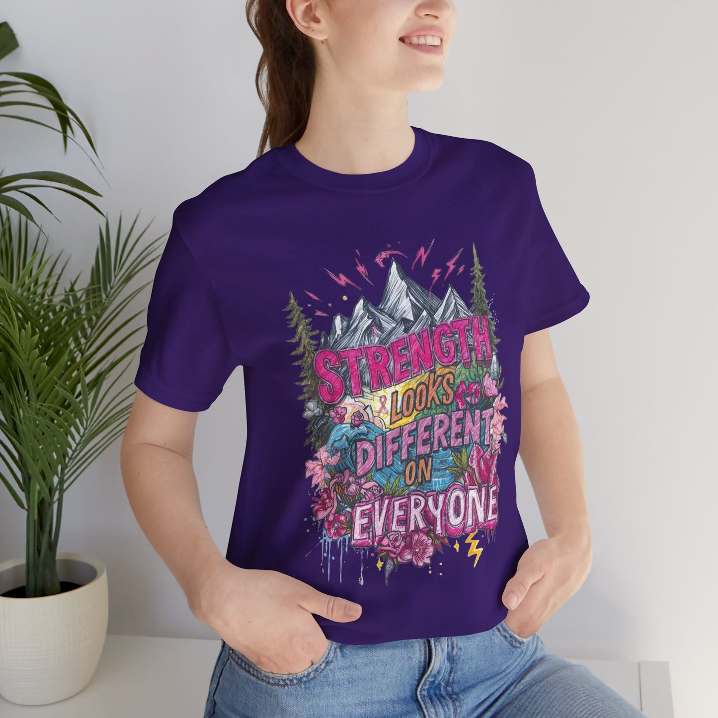 Strength Looks Different Mountainscape Unisex Shirt - You're My Kind of Weird T-Shirt