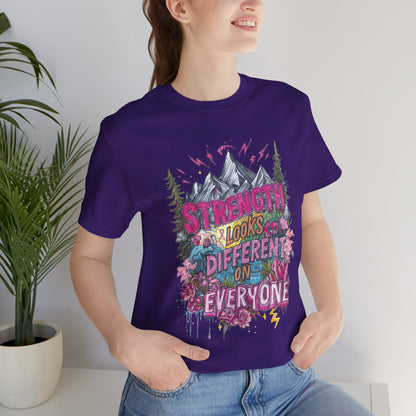 Strength Looks Different Mountainscape Unisex Shirt - You're My Kind of Weird T-Shirt