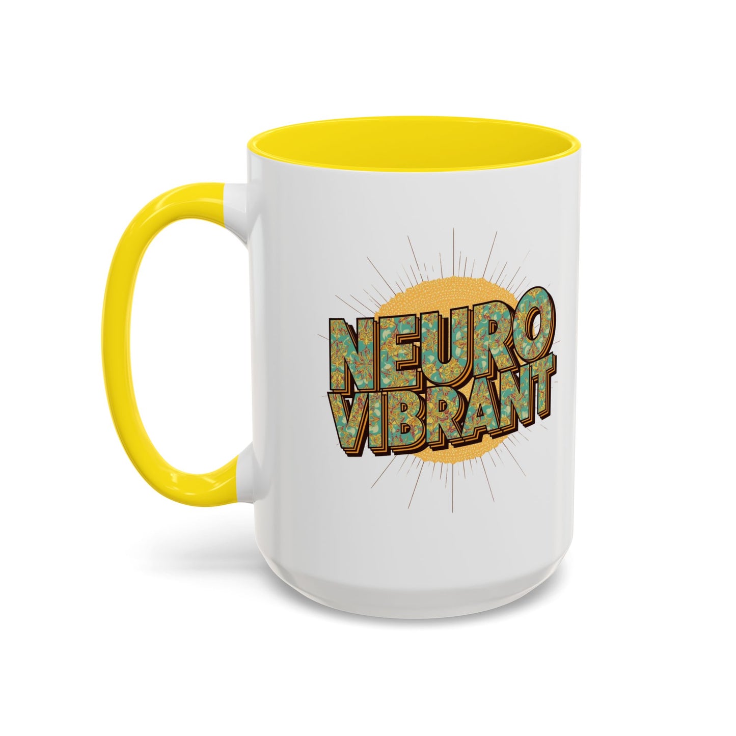 Neuro Vibrant Coffee Mug — Colorful Sunburst Accent Mug (15oz) - You're My Kind of Weird