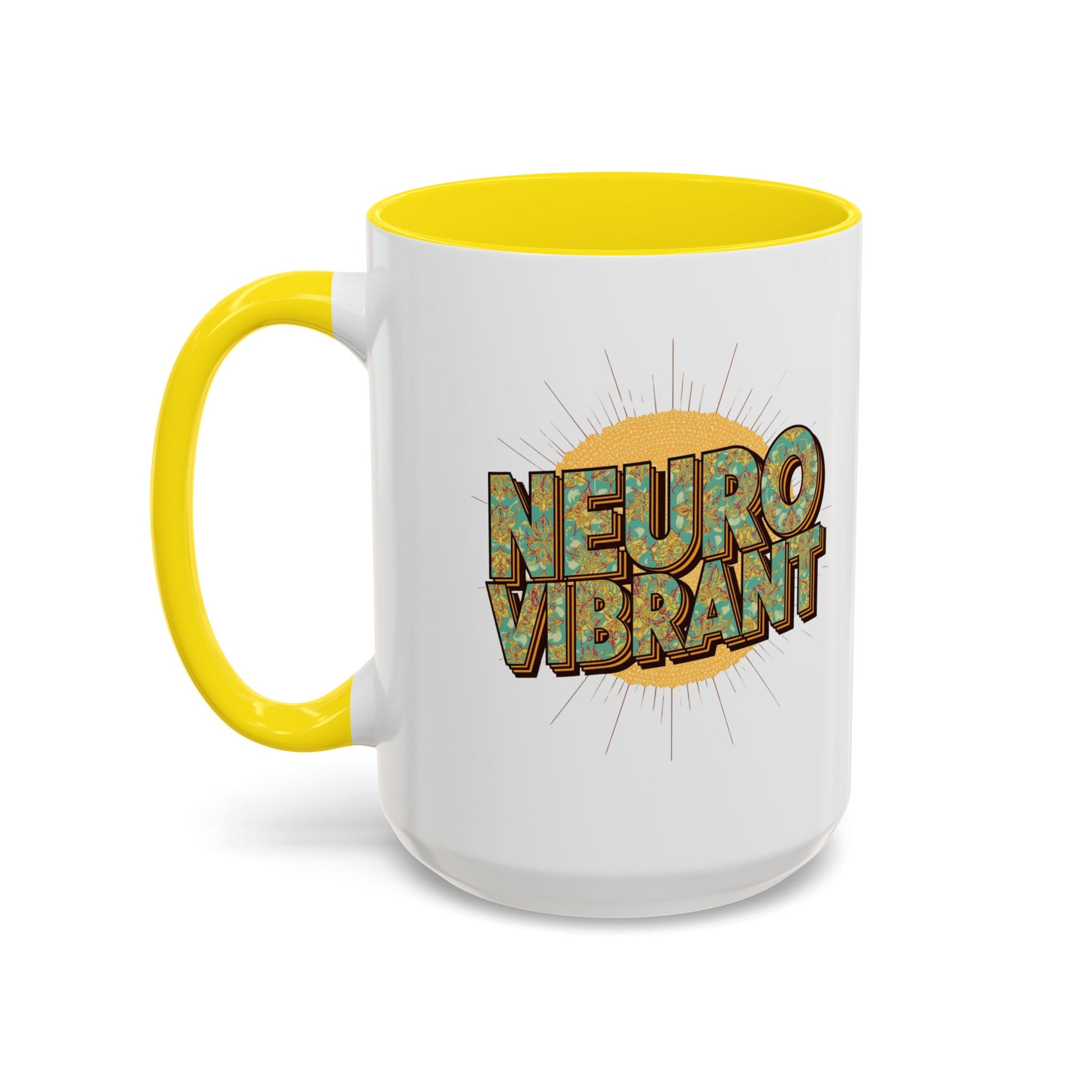 Neuro Vibrant Coffee Mug — Colorful Sunburst Accent Mug (15oz) - You're My Kind of Weird