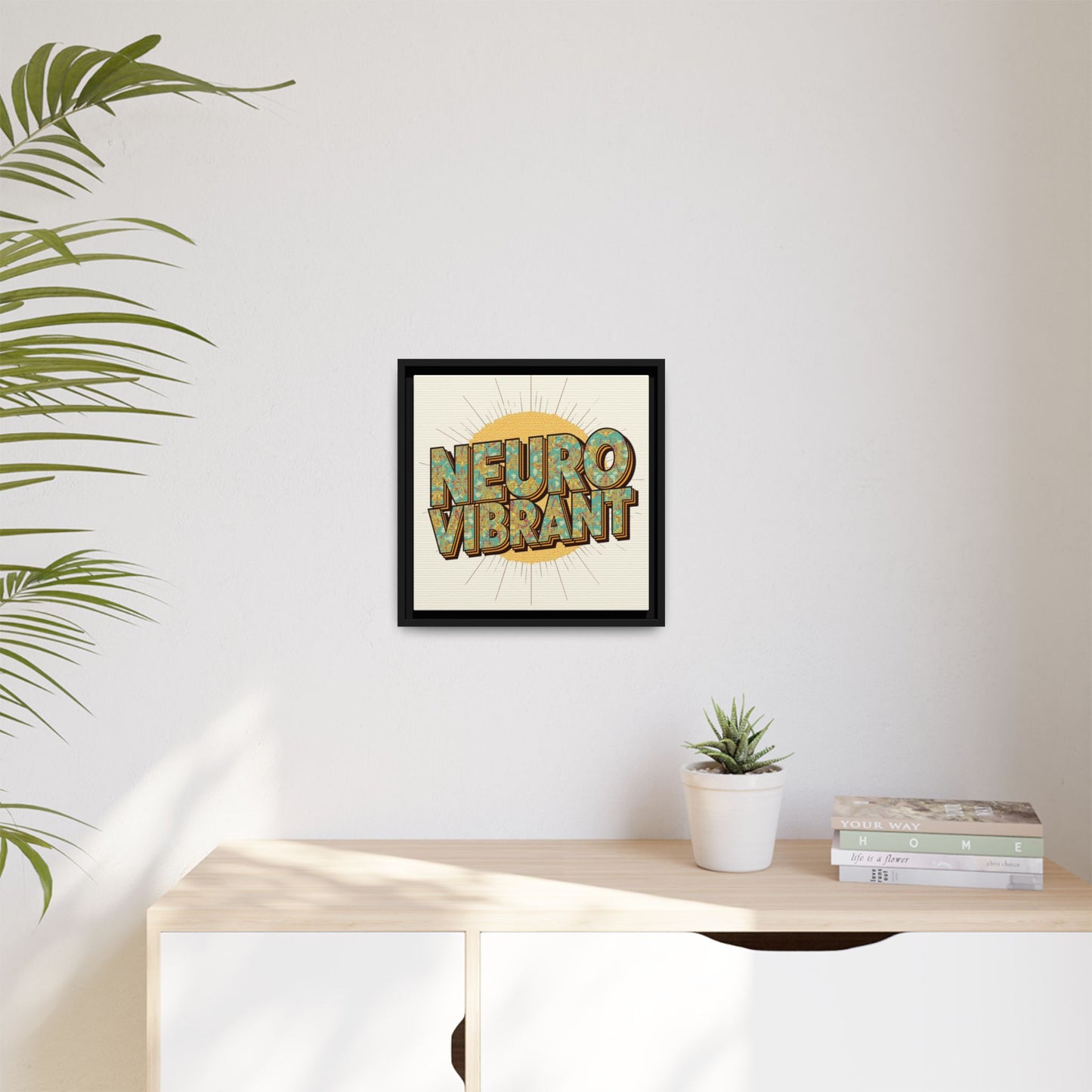 Neuro Vibrant Framed Canvas Art — Colorful Retro Wall Print - You're My Kind of Weird