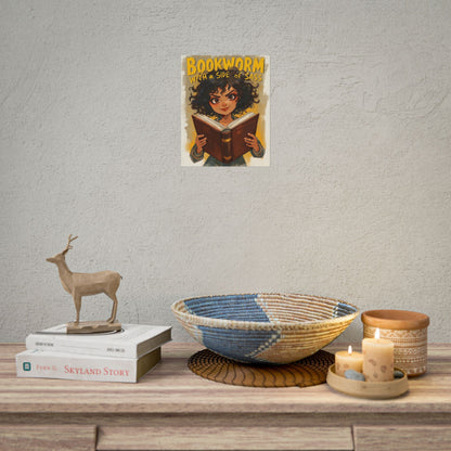 Bookworm with a Side of Sass Poster, Literary Decor, Book Lover Gift, Quirky Wall Art, Reader's Inspiration, Fun Home Decor