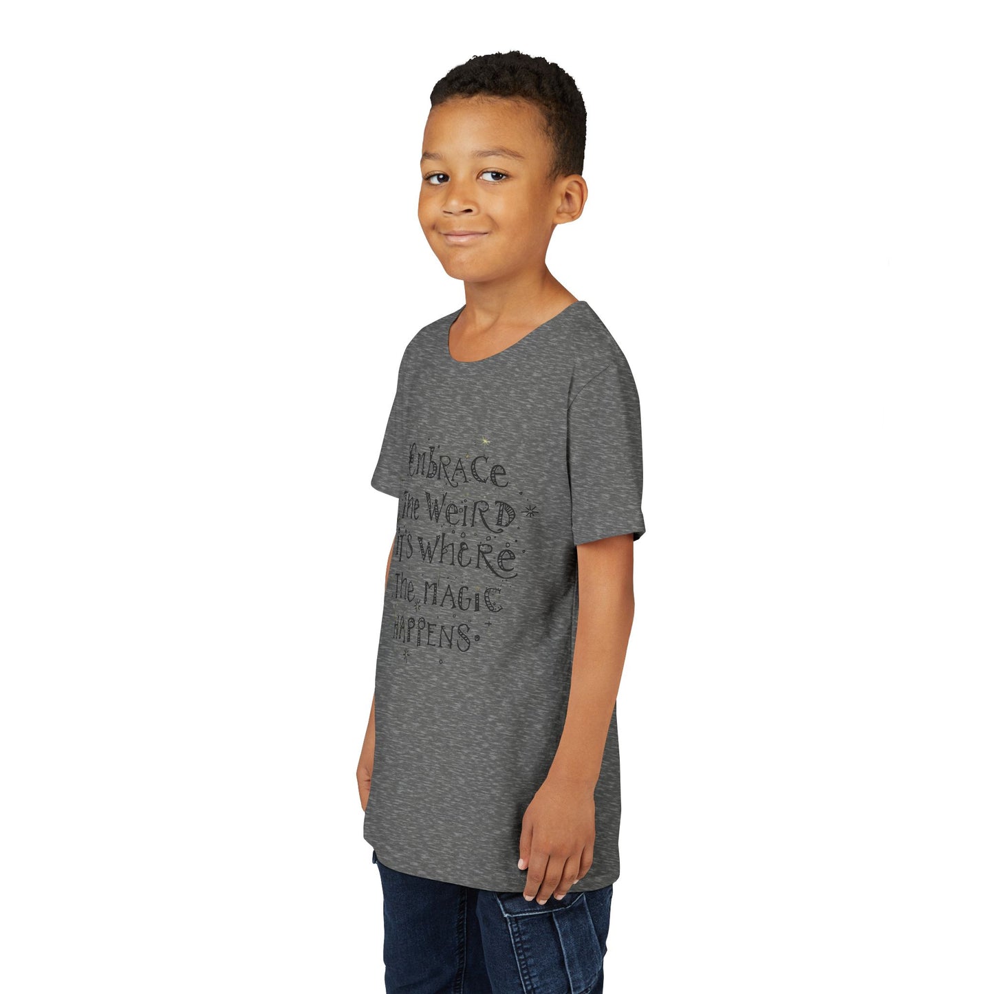Embrace the Weird, It's Where the Magic Happens Tee - HyperFashion, Stylish Kids Shirt, Youth Fashion Top, Birthday Gift, Everyday Fun Wear