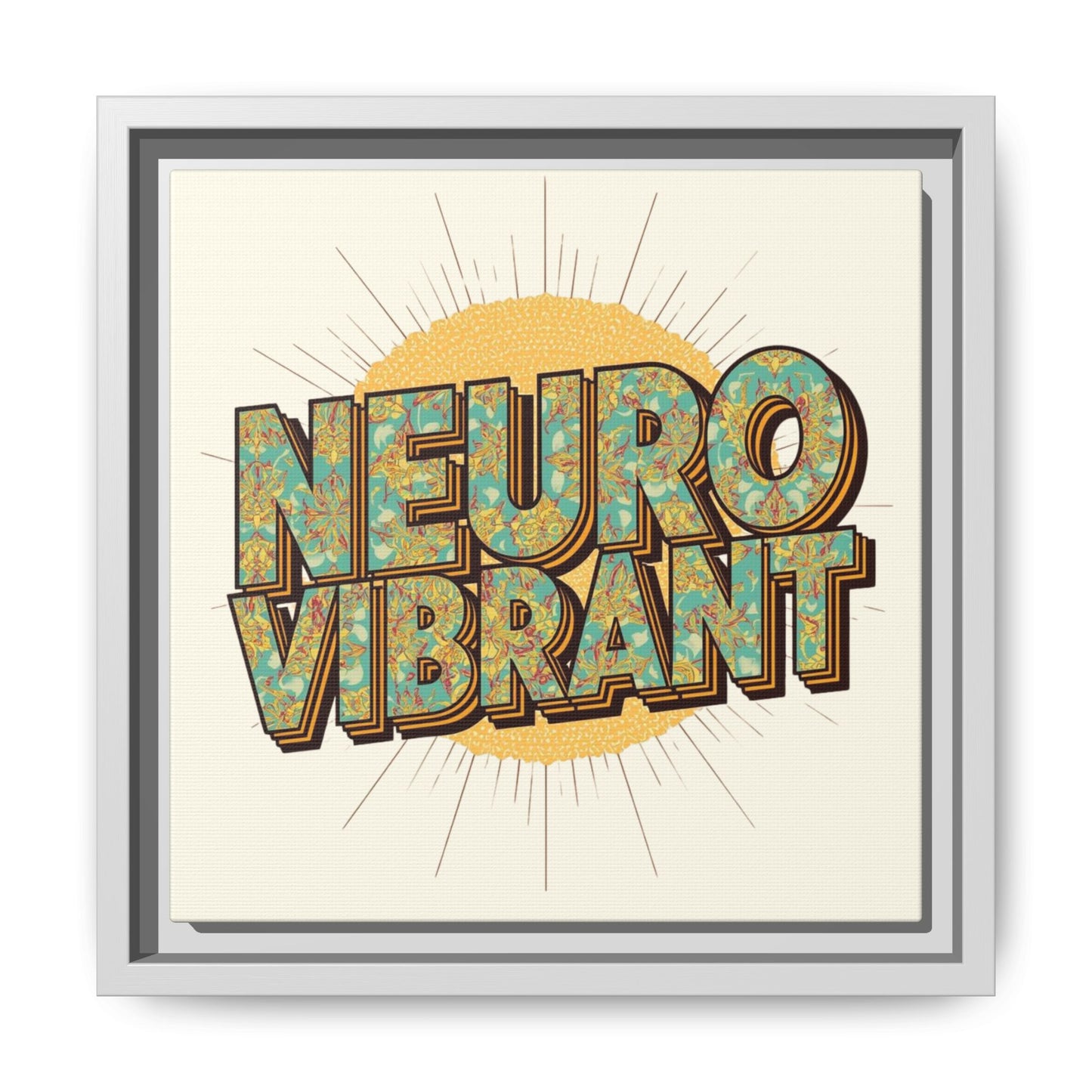 Neuro Vibrant Framed Canvas Art — Colorful Retro Wall Print - You're My Kind of Weird