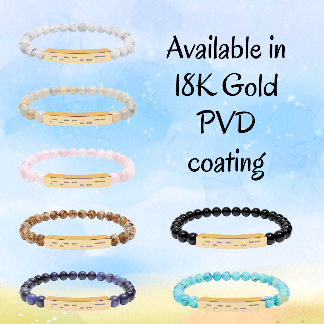 Autism Morse Code Bracelet | Minimalist Neurodiverse Jewelry | Natural Stone Beaded Bracelet - You're My Kind of Weird