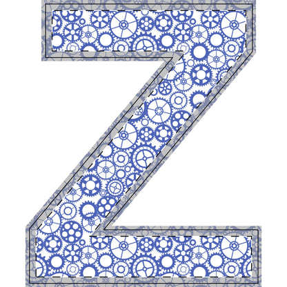 Freestanding Blue Gear Wooden Letters & Shapes - You're My Kind of Weird