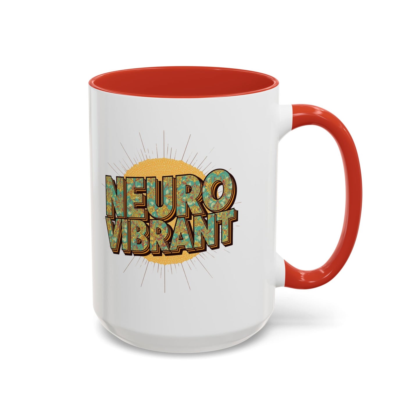 Neuro Vibrant Coffee Mug — Colorful Sunburst Accent Mug (15oz) - You're My Kind of Weird