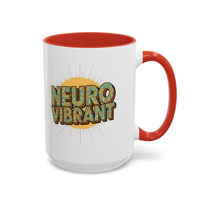 Neuro Vibrant Coffee Mug — Colorful Sunburst Accent Mug (15oz) - You're My Kind of Weird