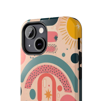 Dopamine Blast Retro Rainbow Pattern i - Phone Case | Abstract Boho Sun Design - You're My Kind of Weird