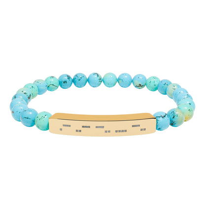 AuDHD Morse Code Bracelet | Natural Stone Stretch Bracelet | Neurodiverse Jewelry - You're My Kind of Weird