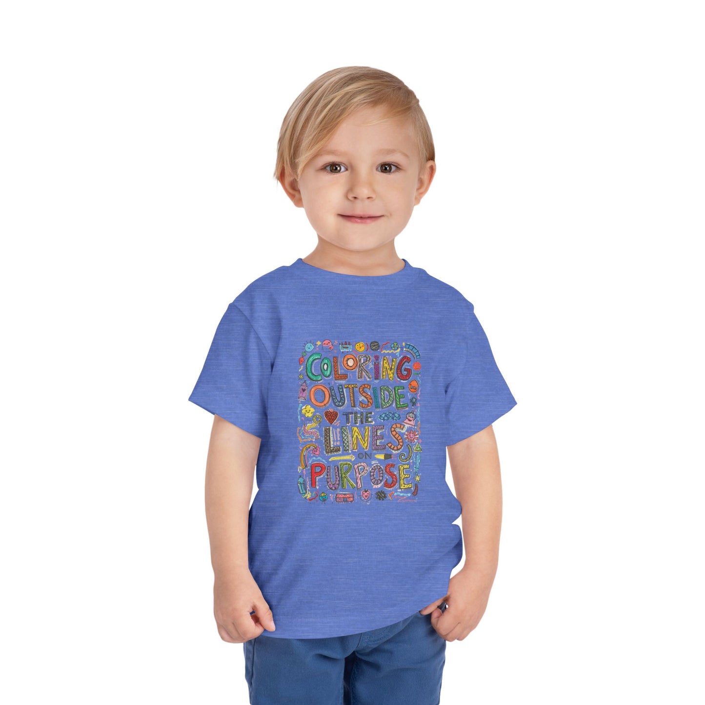 Creative Toddler Short Sleeve Tee - "Coloring Outside the Lines on Purpose", Kids' Gift, Playful Apparel, Summer Outfit, Art-Inspired [...]