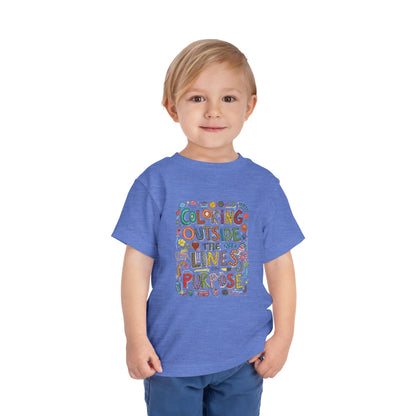 Creative Toddler Short Sleeve Tee - "Coloring Outside the Lines on Purpose", Kids' Gift, Playful Apparel, Summer Outfit, Art-Inspired [...]