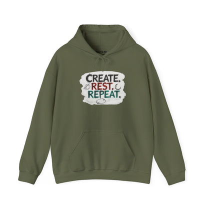 Create. Rest. Repeat. Hoodie | Cozy Kwanzaa & Mindful Sweatshirt - You're My Kind of Weird