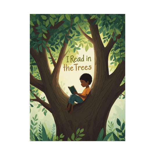 I read in the Trees Poster, Literary Decor, Book Lover Gift, Quirky Wall Art, Reader's Inspiration, Fun Home Decor