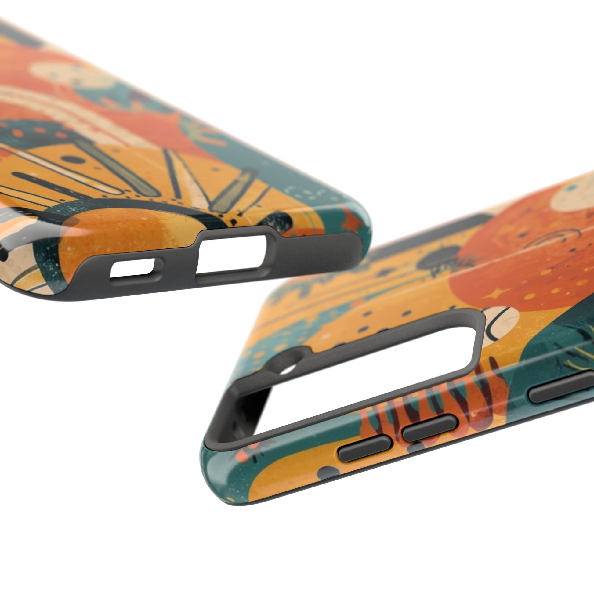 Dopamine Fun Retro Celestial Sun and Moon Samsung Phone Case | Abstract Boho Art - You're My Kind of Weird