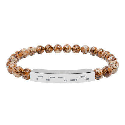 AuDHD Morse Code Bracelet | Natural Stone Stretch Bracelet | Neurodiverse Jewelry - You're My Kind of Weird