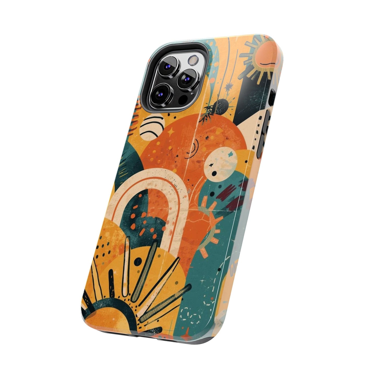 Dopamine Abstract Retro Sun and Moon iPhone Case | Tough Phone Cases - You're My Kind of Weird