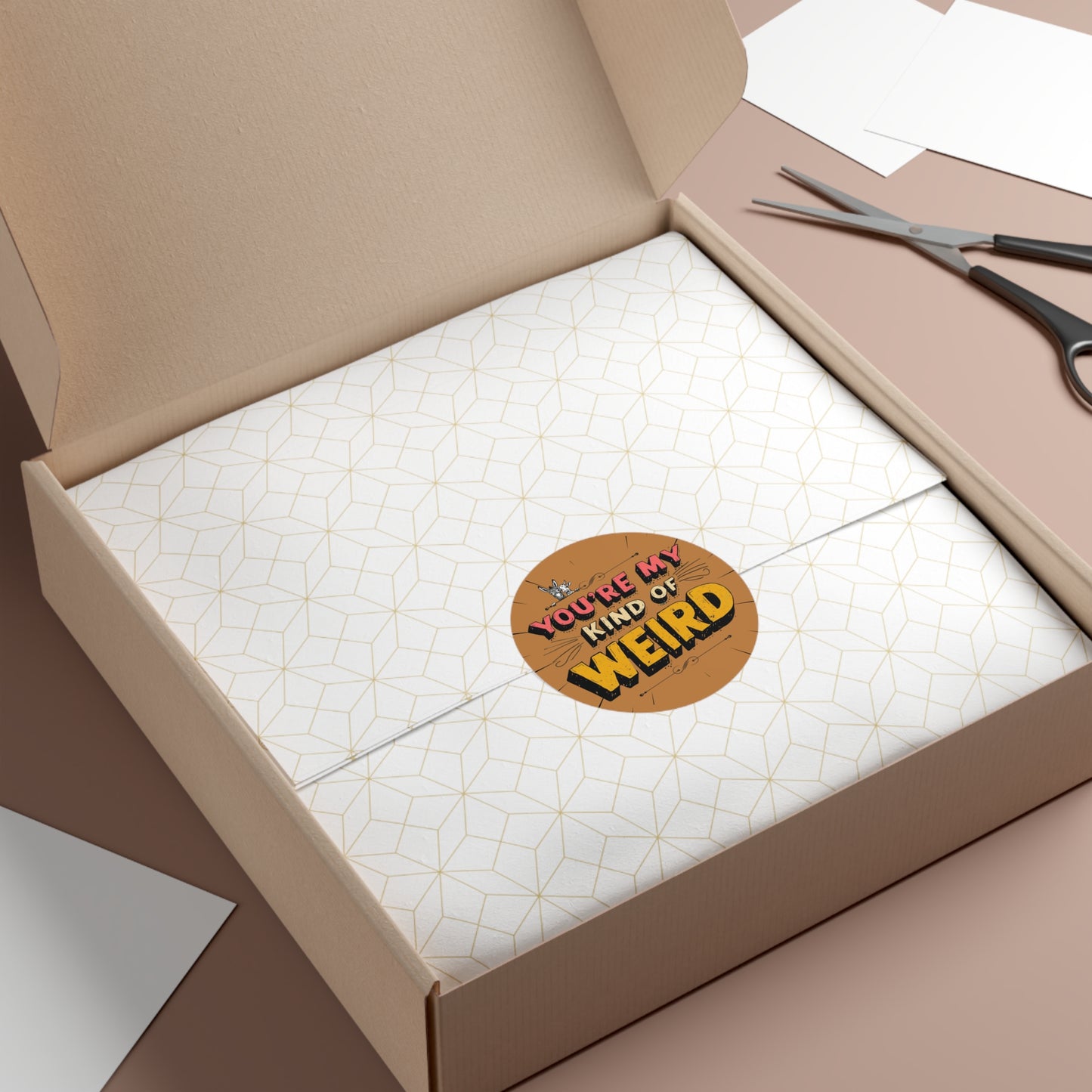 Brown You’re My Kind of Weird Vinyl Sticker – Bold Vintage Graphic, Quirky Decal for Laptops & Water Bottles