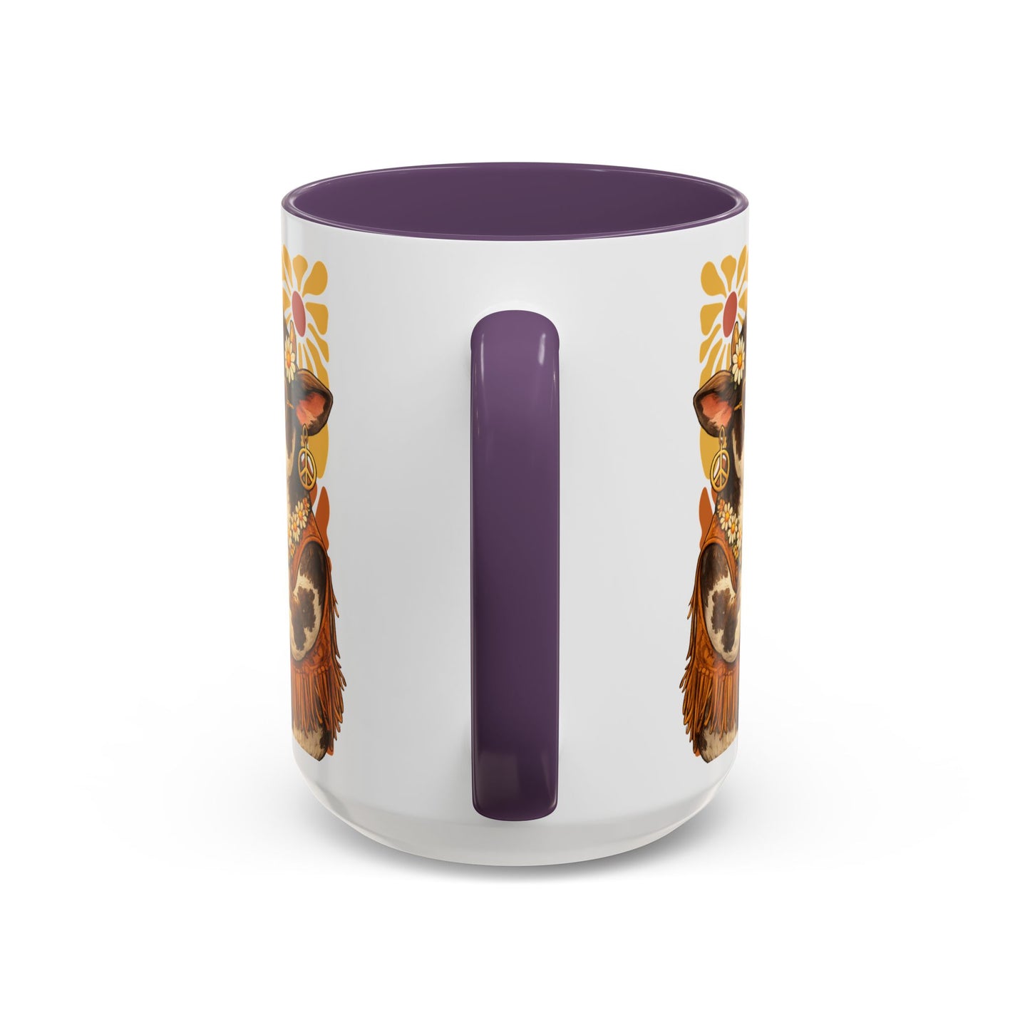 "Moo'd: Stabilized" Hippie Cow Accent Mug (15oz) - You're My Kind of Weird