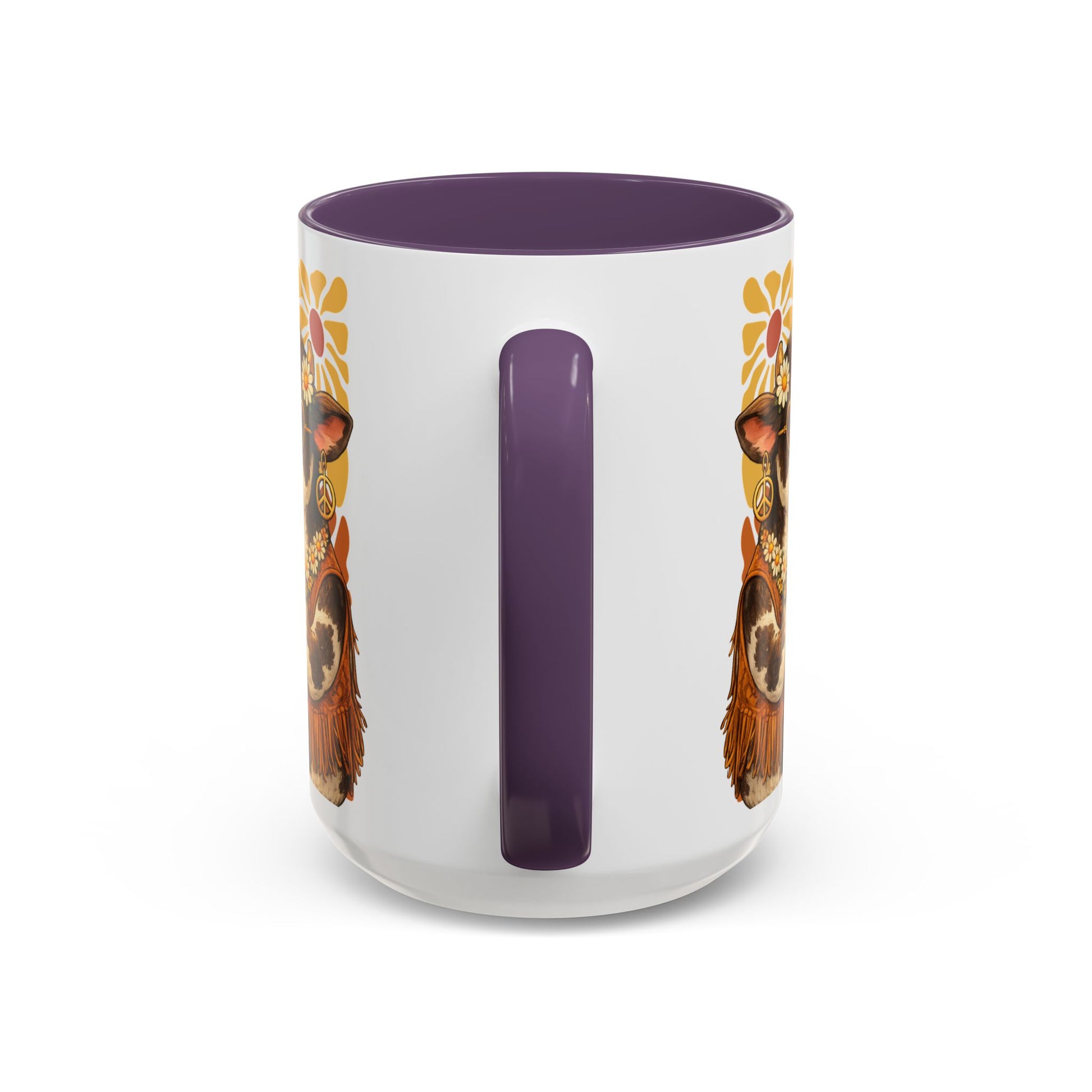 "Moo'd: Stabilized" Hippie Cow Accent Mug (15oz) - You're My Kind of Weird