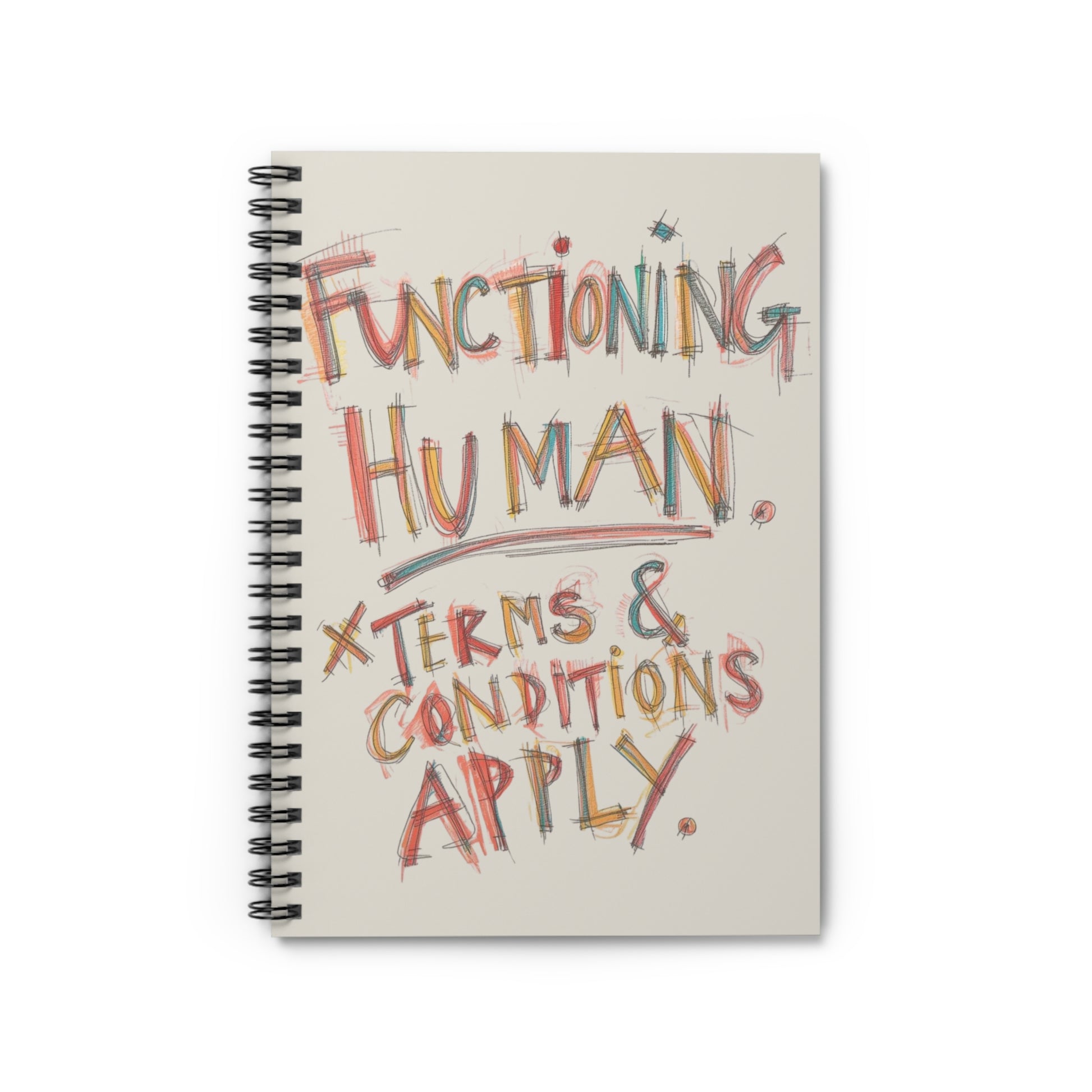 Colorful Spiral Notebook - Functioning Human, Fun Journal - You're My Kind of Weird Paper products