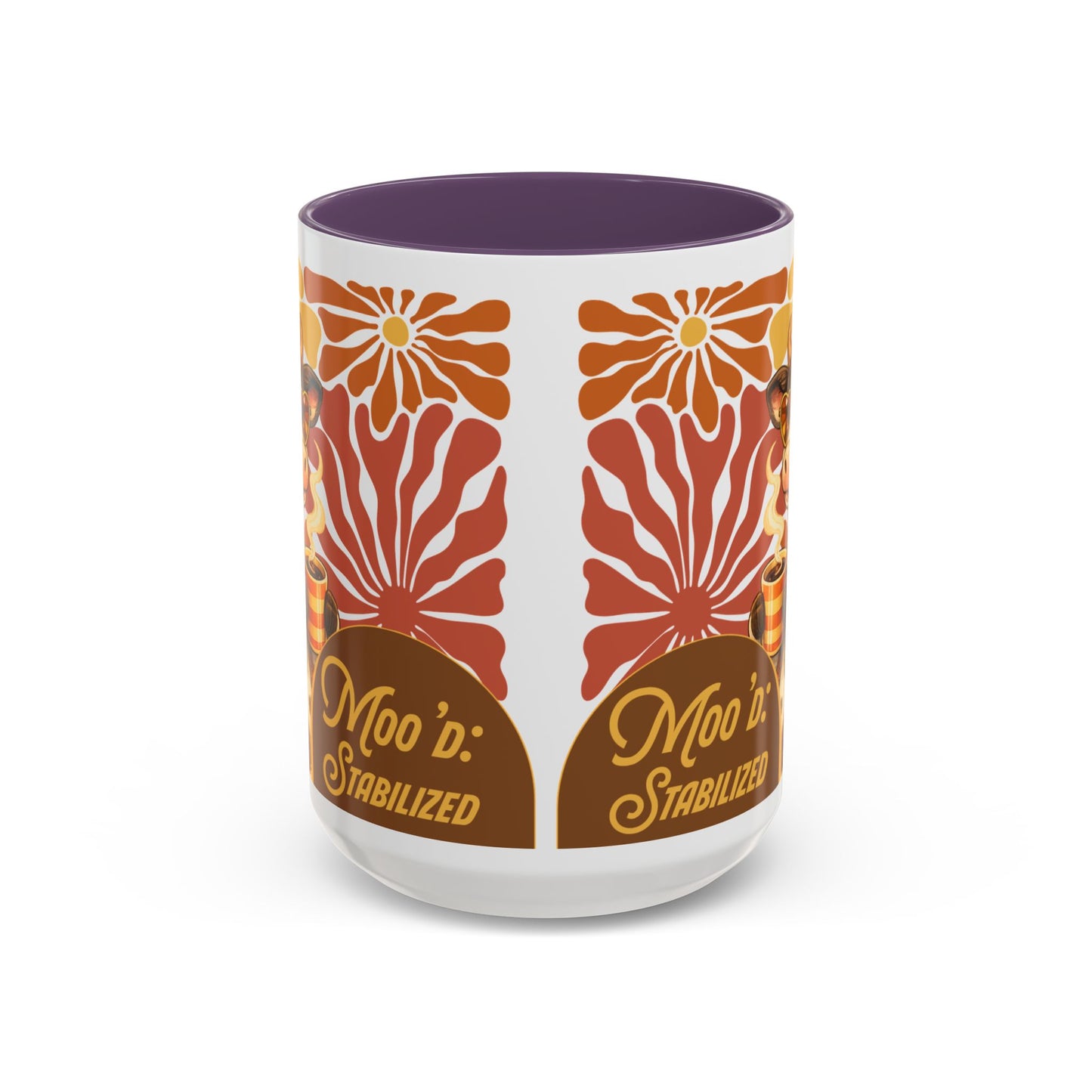 "Moo'd: Stabilized" Hippie Cow Accent Mug (15oz) - You're My Kind of Weird