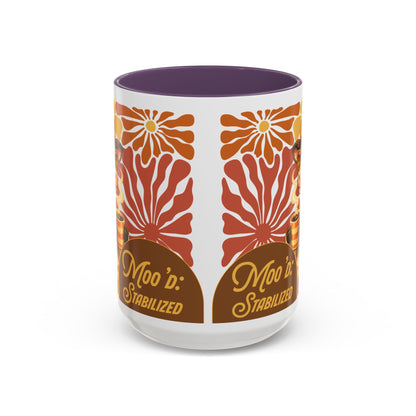 "Moo'd: Stabilized" Hippie Cow Accent Mug (15oz) - You're My Kind of Weird