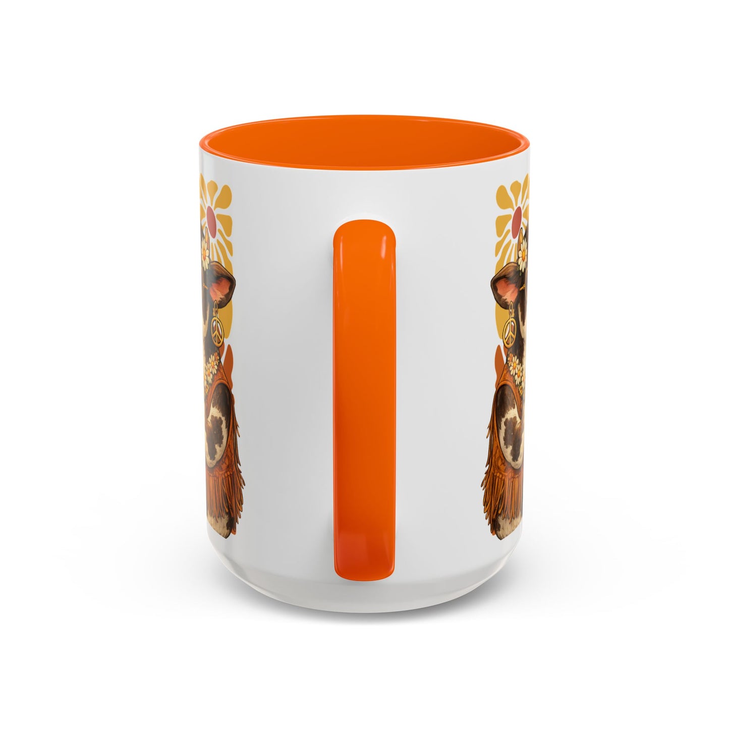 "Moo'd: Stabilized" Hippie Cow Accent Mug (15oz) - You're My Kind of Weird