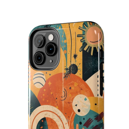Dopamine Abstract Retro Sun and Moon iPhone Case | Tough Phone Cases - You're My Kind of Weird