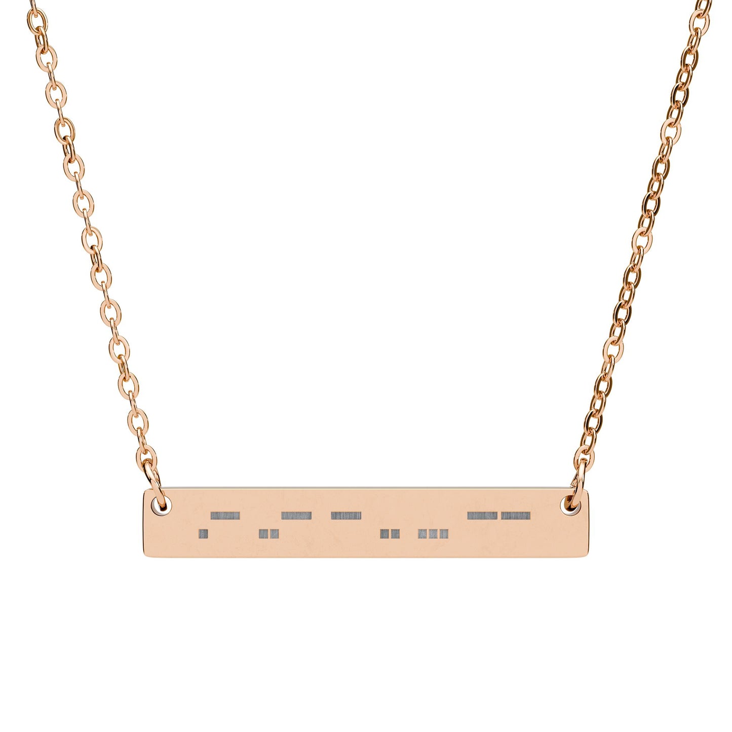 Autism Morse Code Bar Necklace | Minimalist Engraved Stainless Steel Pendant | Subtle Neurodiversity Jewelry