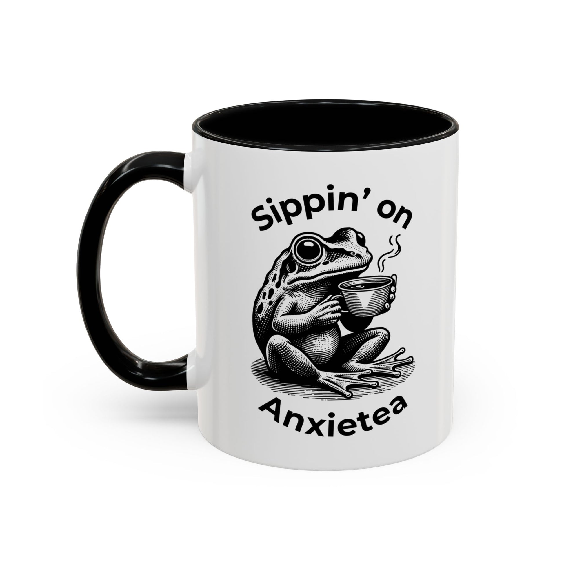 Sippin’ on Anxietea Frog Ceramic Mug (11/15oz) - You're My Kind of Weird