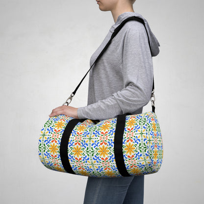 Dopamine Mediterranean Tile Duffle Bag | Colorful Travel Gym Bag - You're My Kind of Weird