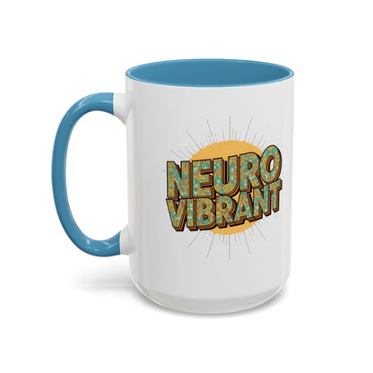 Neuro Vibrant Coffee Mug — Colorful Sunburst Accent Mug (15oz) - You're My Kind of Weird
