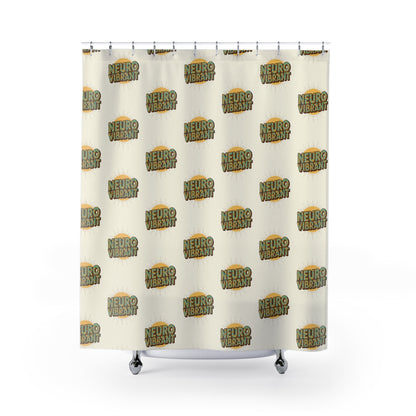 NeuroVibrant Pattern Shower Curtain — Retro Sunburst Bathroom Decor - You're My Kind of Weird