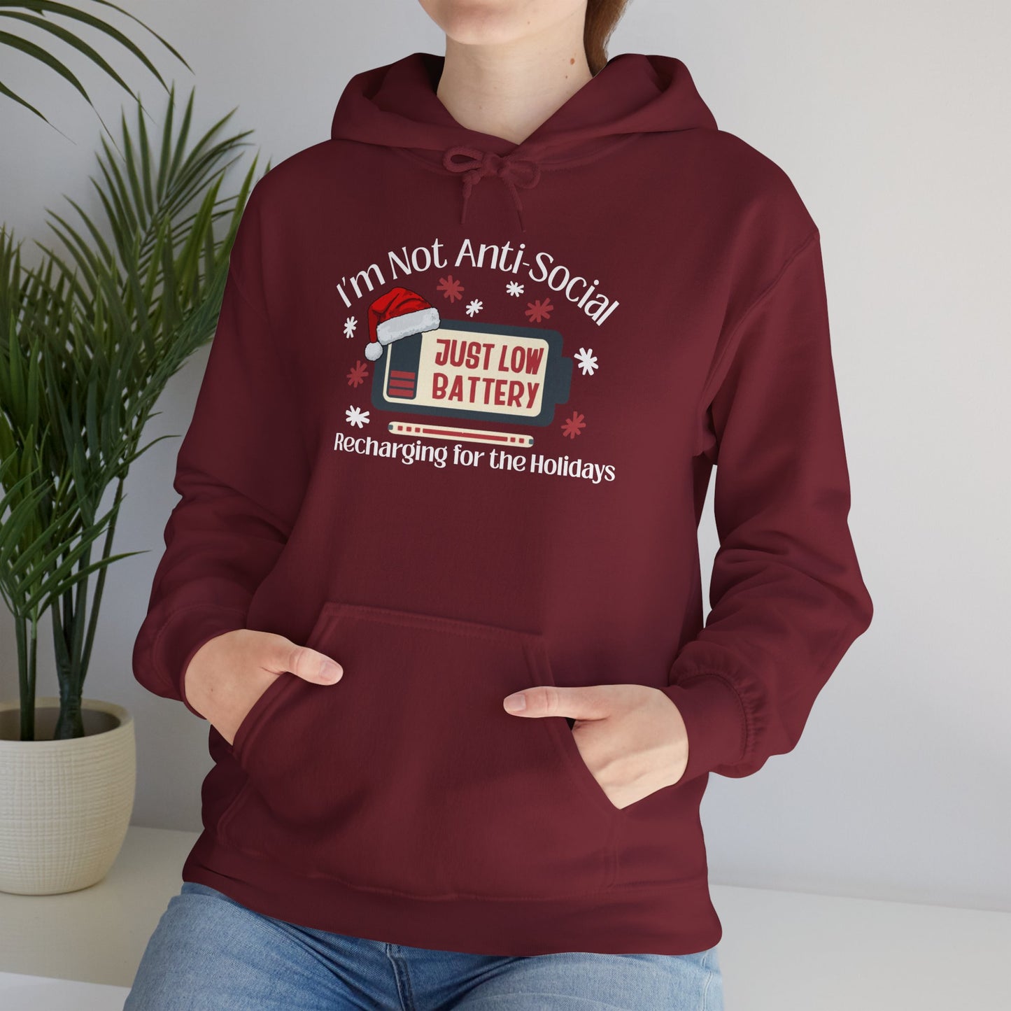 Low Social Battery Anti - Social Hoodie, Cozy Sweatshirt for Introverts - You're My Kind of Weird
