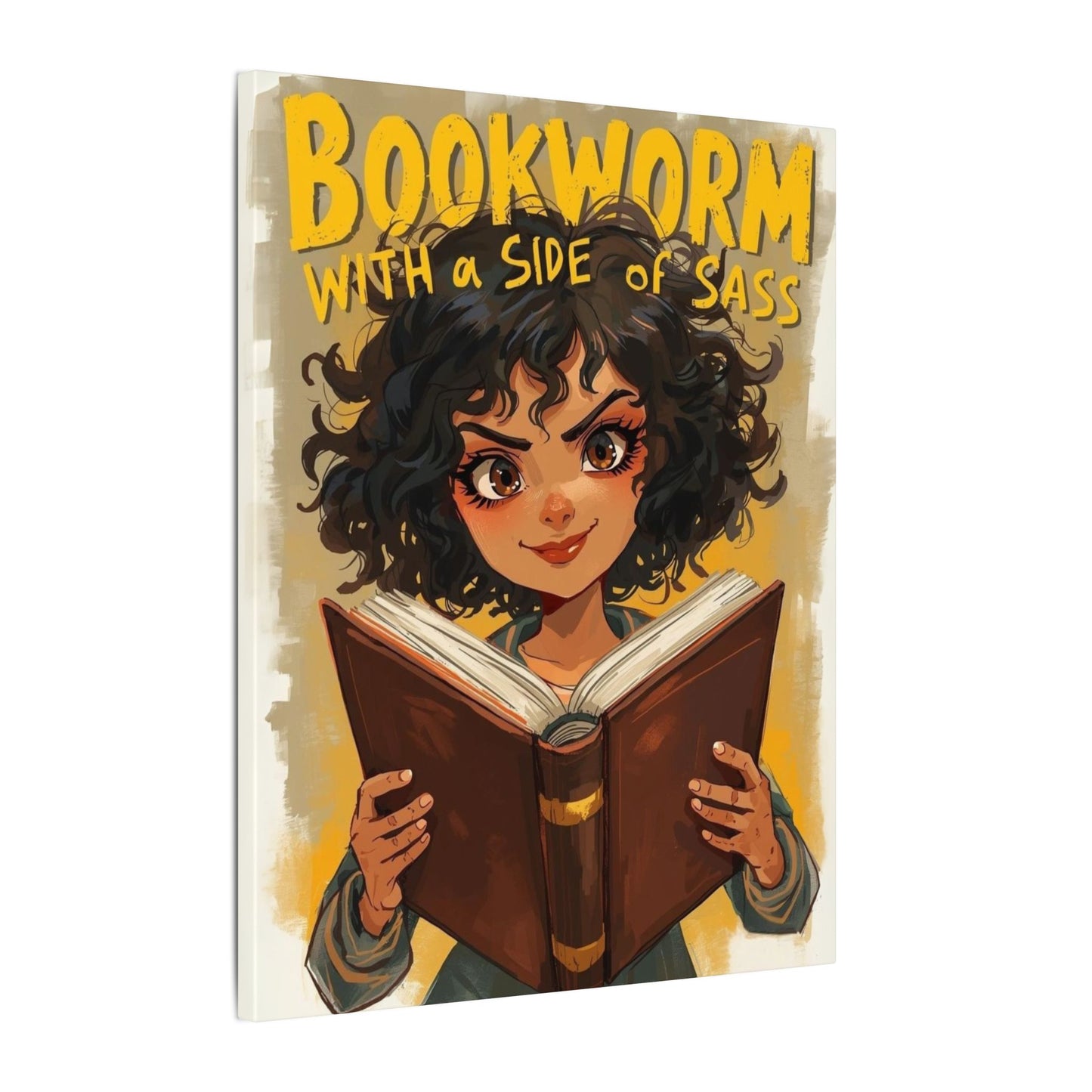 Bookworm Canvas Art | Reading Decor for Book Lovers, Wall Art for Kids, Unique Gift for Readers, Educational Wall Decor, Literary Gift