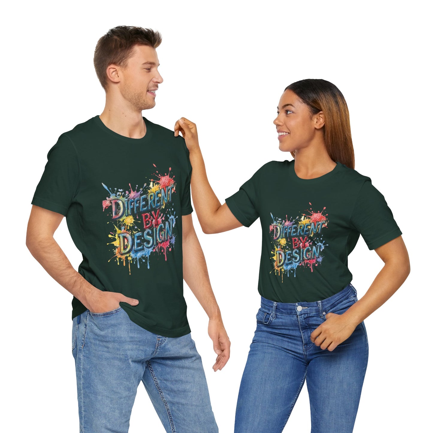 Colorful Different by Design Unisex Tee, Inspirational T-Shirt, Unique Gift for Artists, Creative Expression Apparel, Everyday Wear