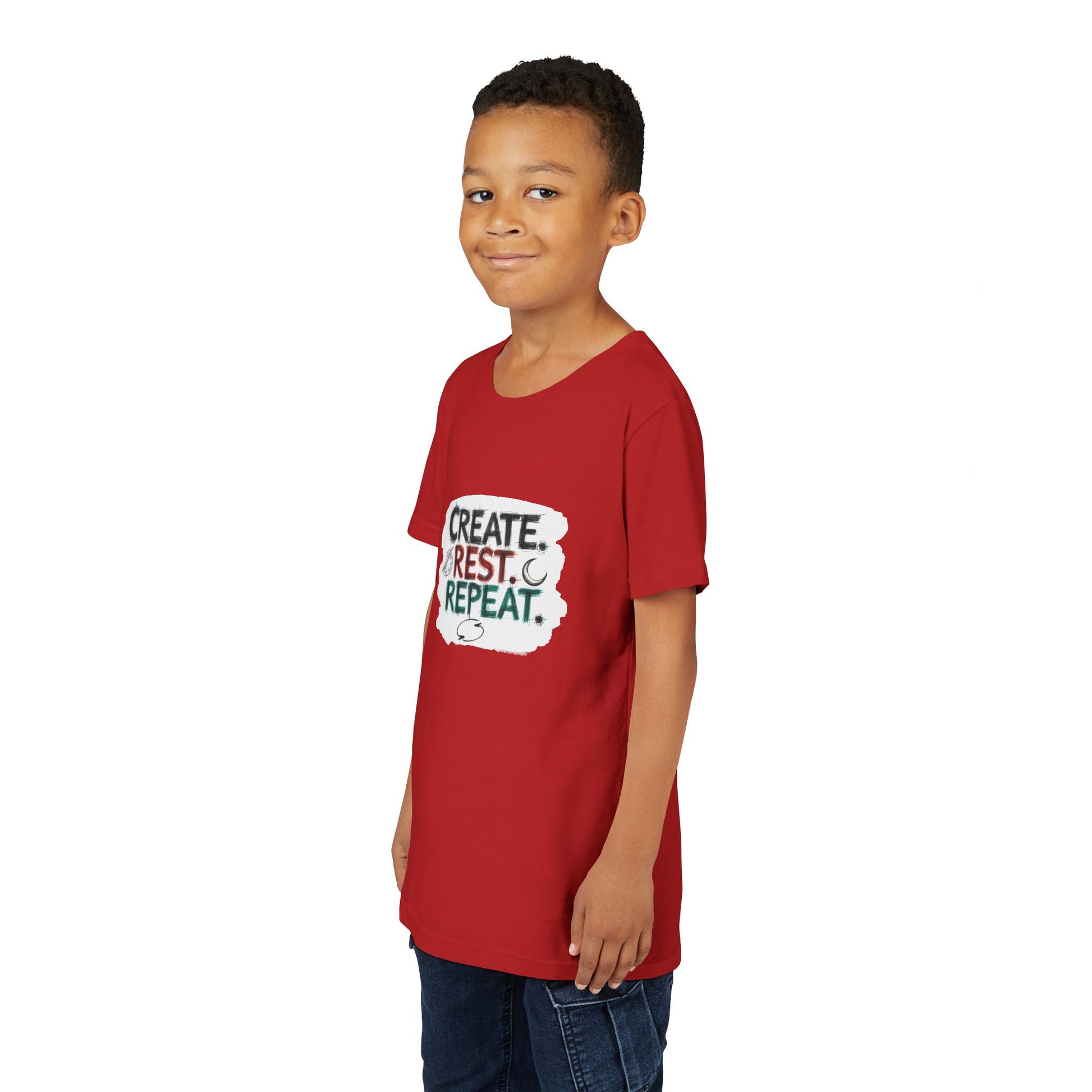 Create. Rest. Repeat. Kids Kwanzaa Shirt | Youth Creativity Tee | Uplifting Holiday Gift for Young Dreamers - You're My Kind of Weird