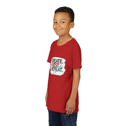 Create. Rest. Repeat. Kids Kwanzaa Shirt | Youth Creativity Tee | Uplifting Holiday Gift for Young Dreamers - You're My Kind of Weird