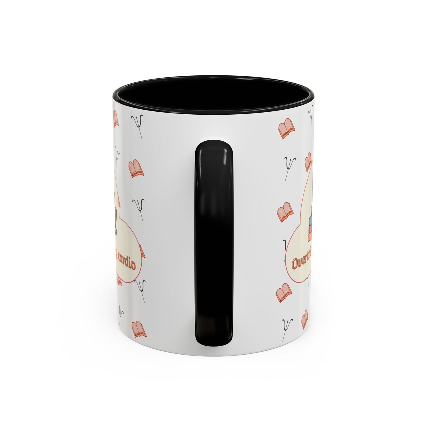 Overthinking Is My Cardio Coffee Mug — Cute Raccoon Reading Accent Mug - You're My Kind of Weird