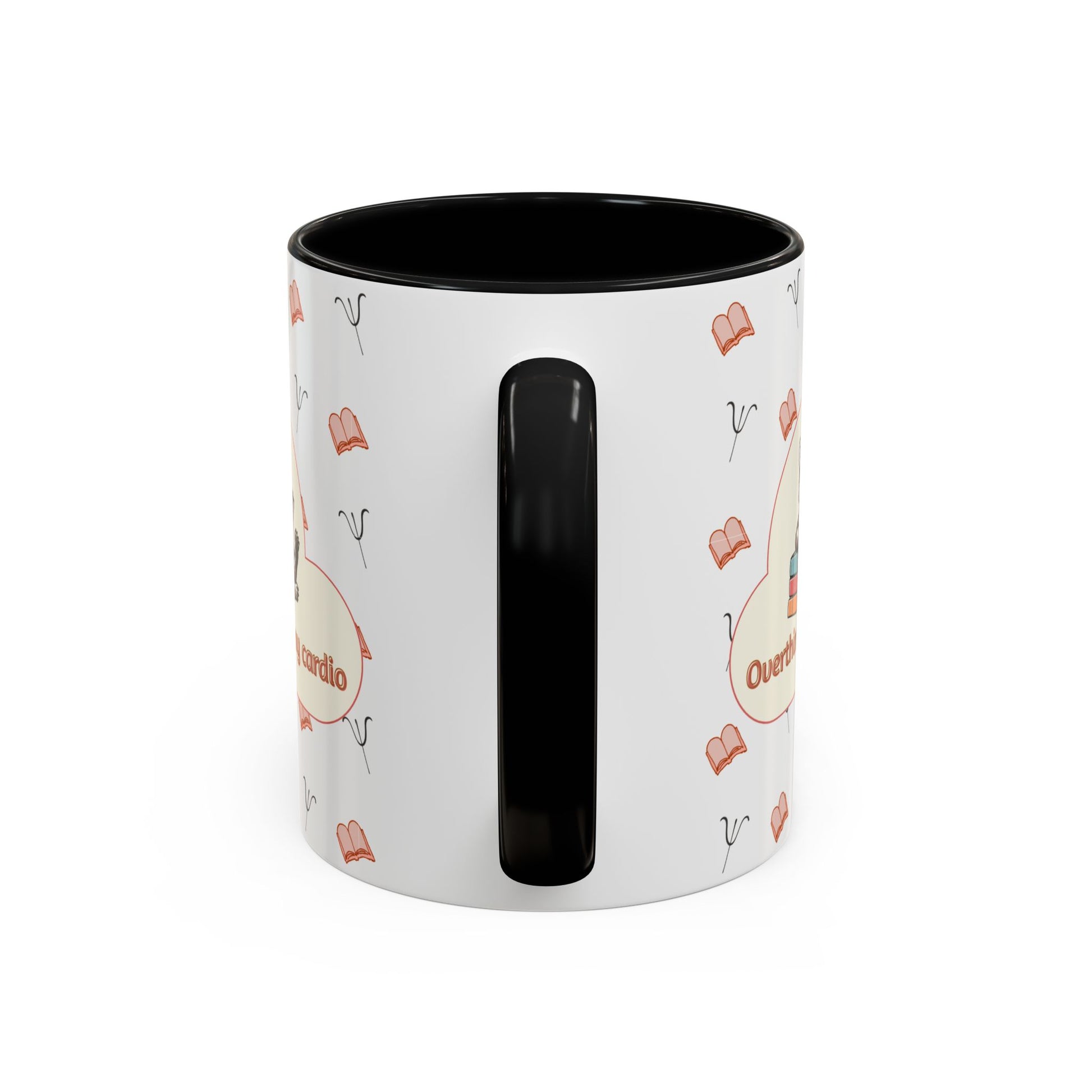 Overthinking Is My Cardio Coffee Mug — Cute Raccoon Reading Accent Mug - You're My Kind of Weird