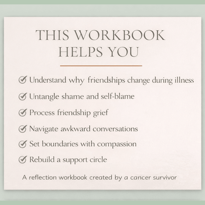 Cancer Friendship Loss Workbook | When Friends Disappear During Illness - You're My Kind of Weird
