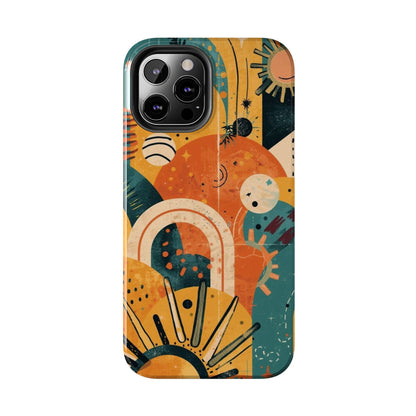 Dopamine Abstract Retro Sun and Moon iPhone Case | Tough Phone Cases - You're My Kind of Weird
