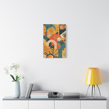 Dopamine Fun Abstract Retro Sunset Collage Canvas - You're My Kind of Weird