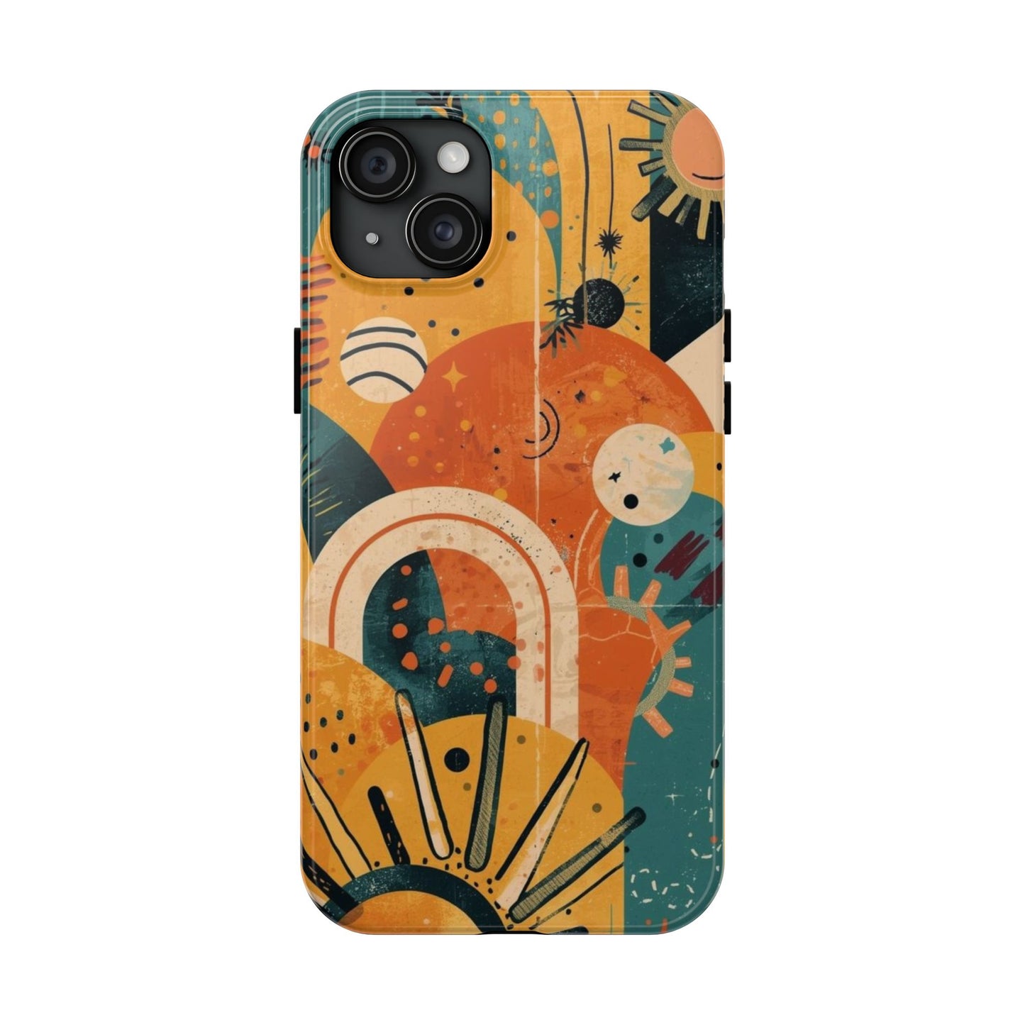 Dopamine Abstract Retro Sun and Moon iPhone Case | Tough Phone Cases - You're My Kind of Weird
