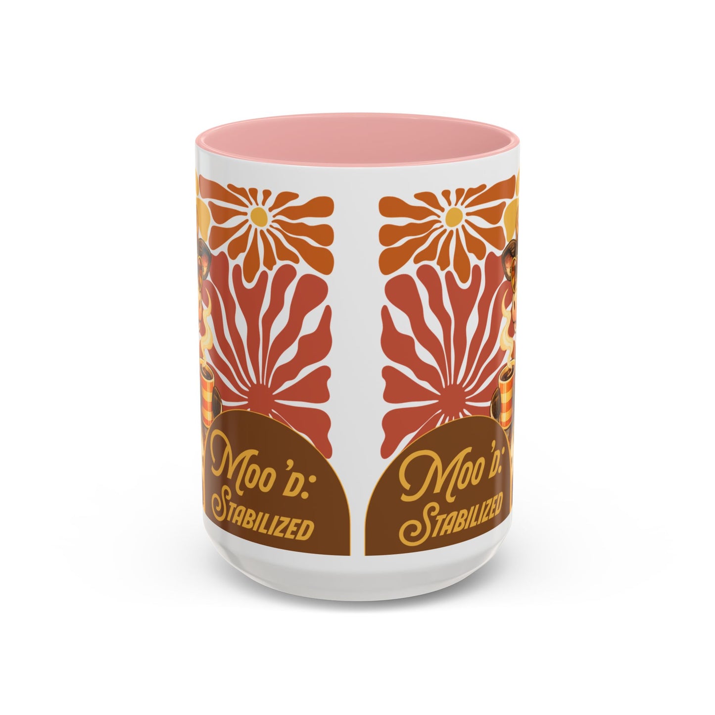 "Moo'd: Stabilized" Hippie Cow Accent Mug (15oz) - You're My Kind of Weird