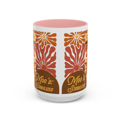 "Moo'd: Stabilized" Hippie Cow Accent Mug (15oz) - You're My Kind of Weird