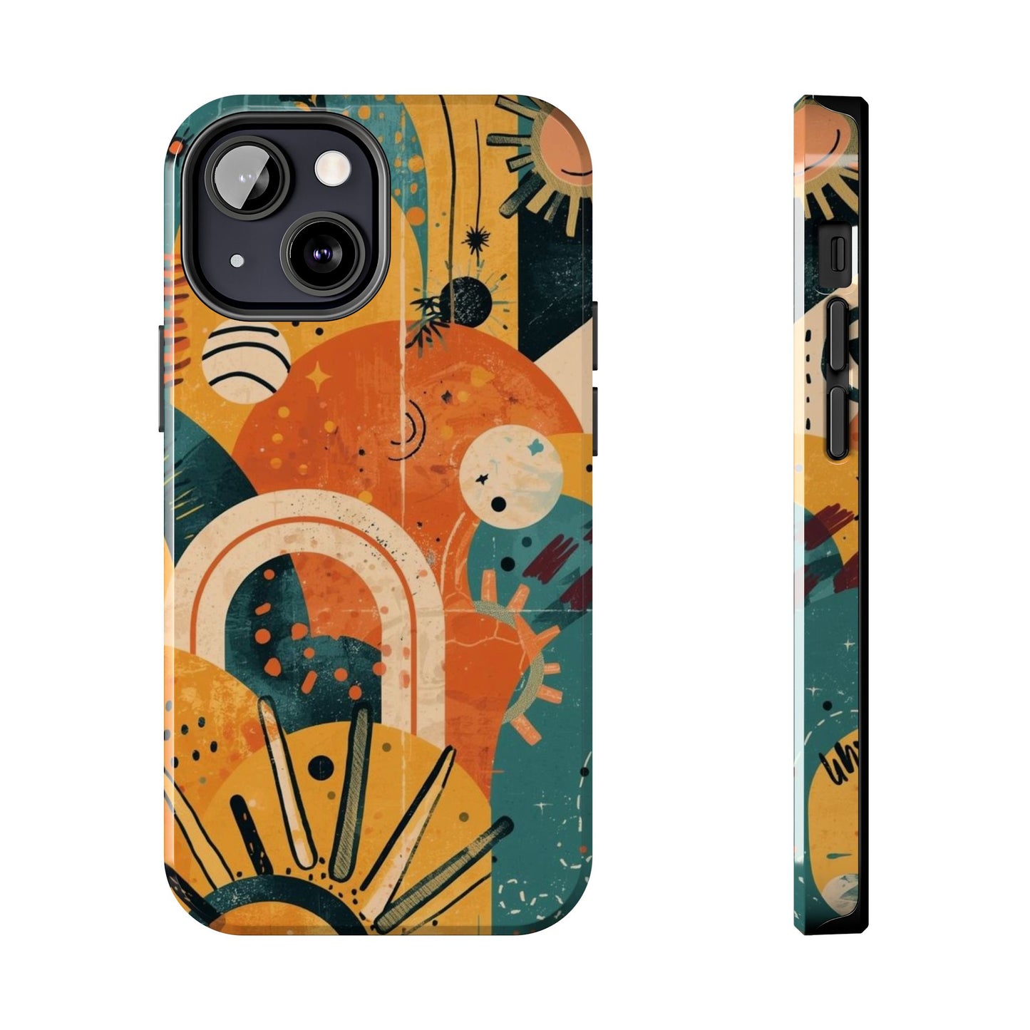 Dopamine Abstract Retro Sun and Moon iPhone Case | Tough Phone Cases - You're My Kind of Weird