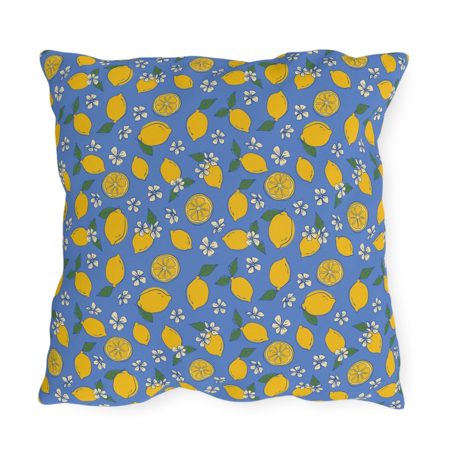 Blue Lemon Outdoor Pillow Cover | Citrus Patio Pillow - You're My Kind of Weird